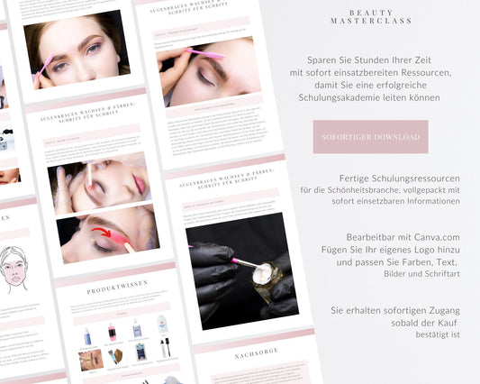 German Eyebrow Wax & Tint Editable Training Manual