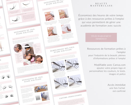 French Classic Hybrid and Volume Lash Extension Editable Training Manual