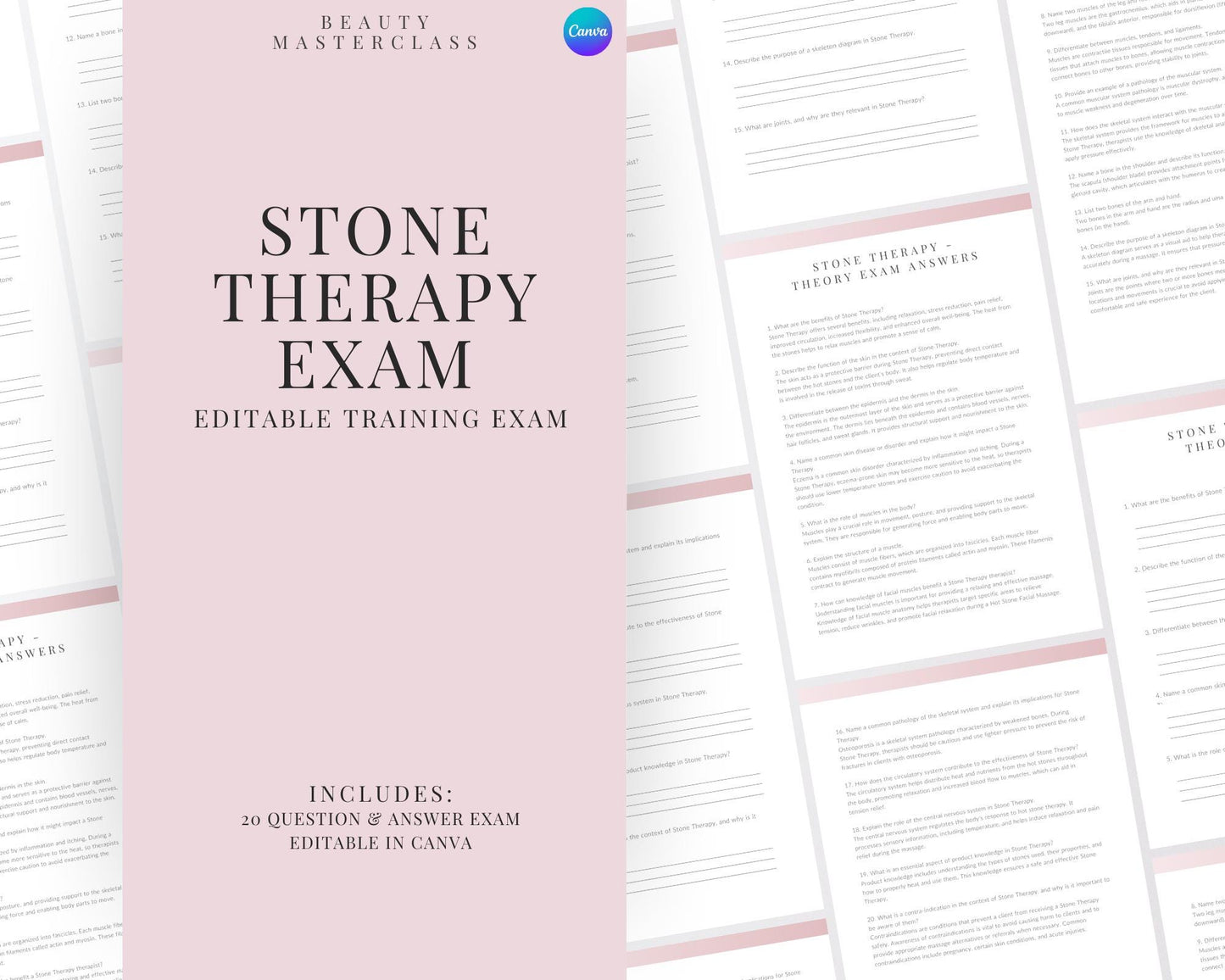 Stone Therapy Massage Editable Theory Exam