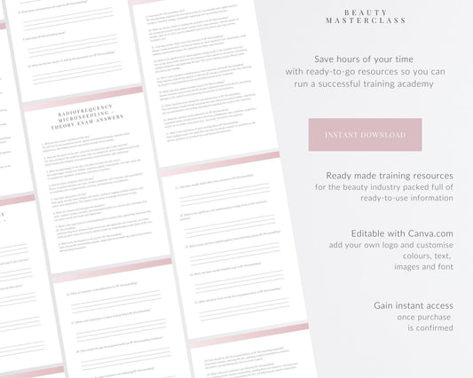 RF Microneedling Facial Editable Theory Exam
