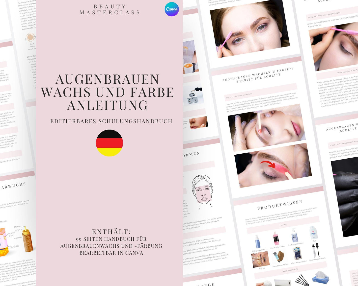 German Eyebrow Wax & Tint Editable Training Manual