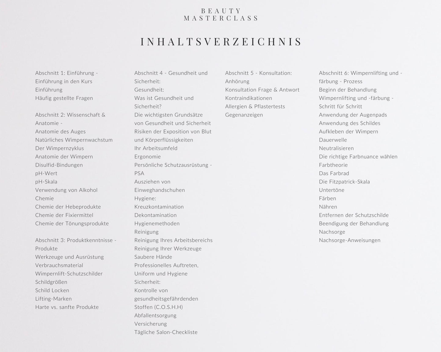 German Lash Lift and Tint Editable Training Manual