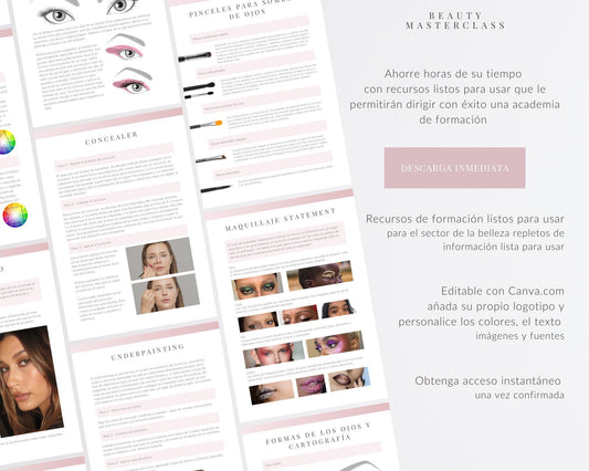 Spanish Makeup Artist Editable Training Manual