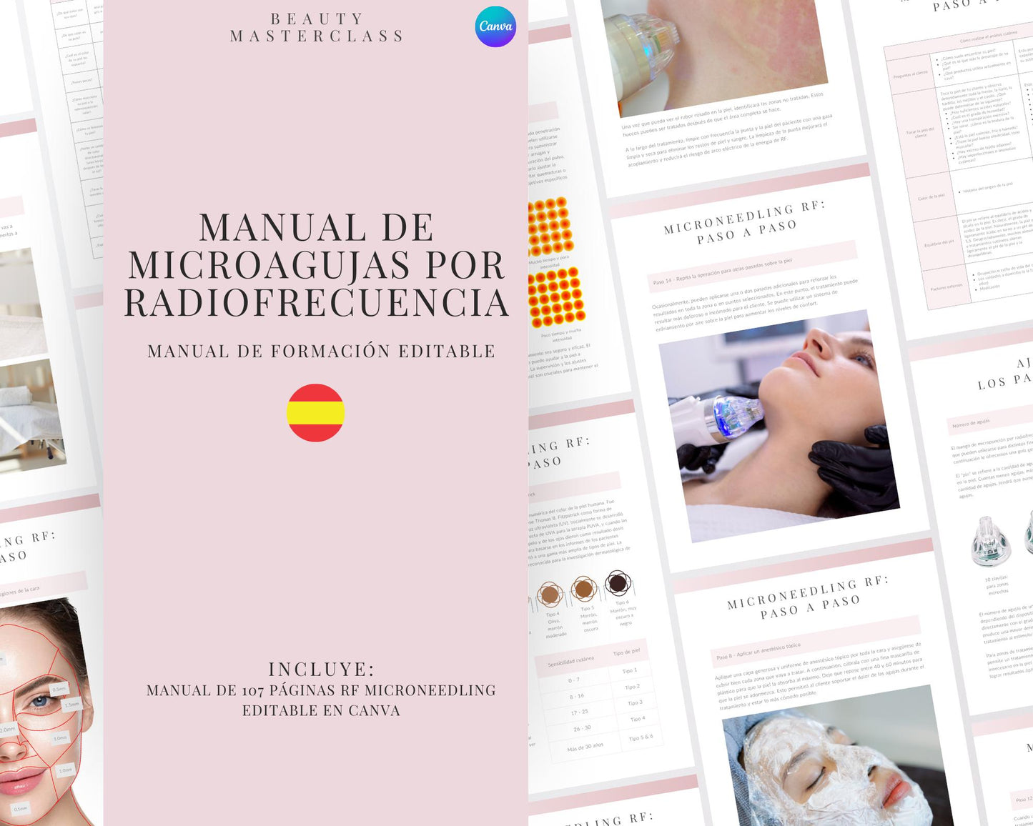 Spanish Radiofrequency Microneedling Facial Editable Training Manual