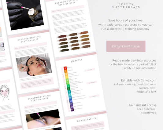 Lash and Brow Tint Editable Training Manual