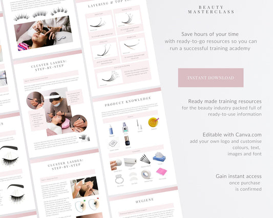 Cluster Lash Extension Editable Training Manual