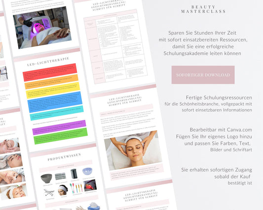 German LED Light Therapy Facial Editable Training Manual