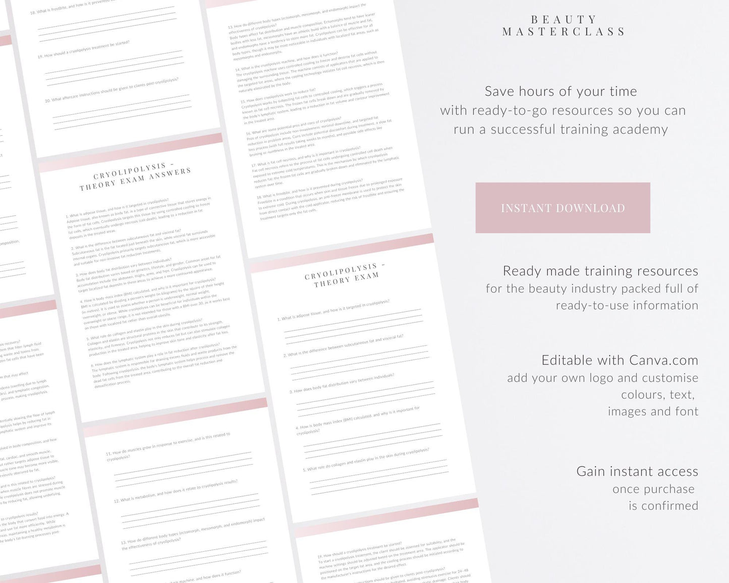 Cryogenic Lipolysis Body Contouring Editable Theory Exam