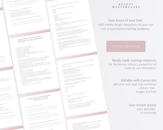 Classic, Hybrid and Volume Eyelash Extension Theory Exam