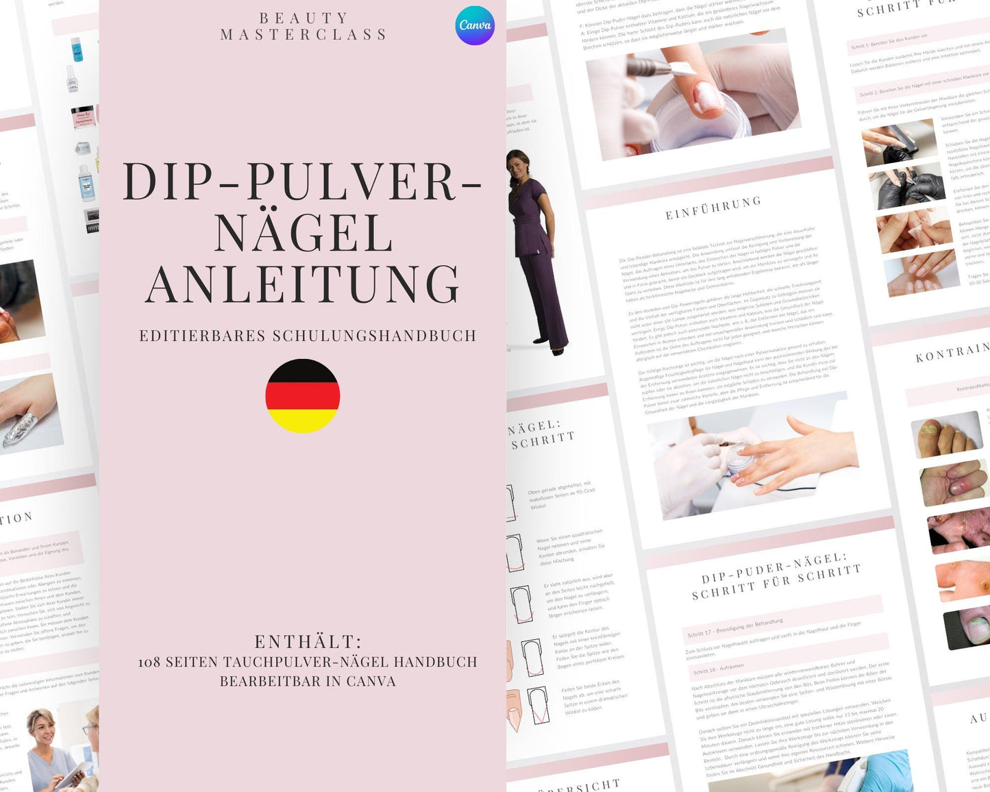 German Dip Powder Nails Editable Training Manual