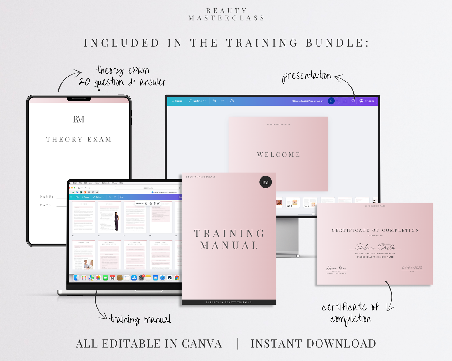 Acrylic Nails Editable Training Bundle