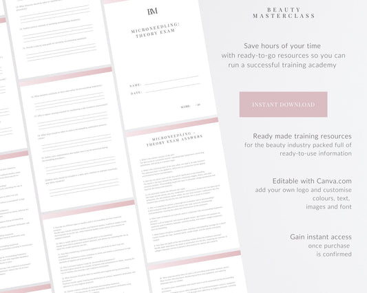 Microneedling Facial Editable Theory Exam