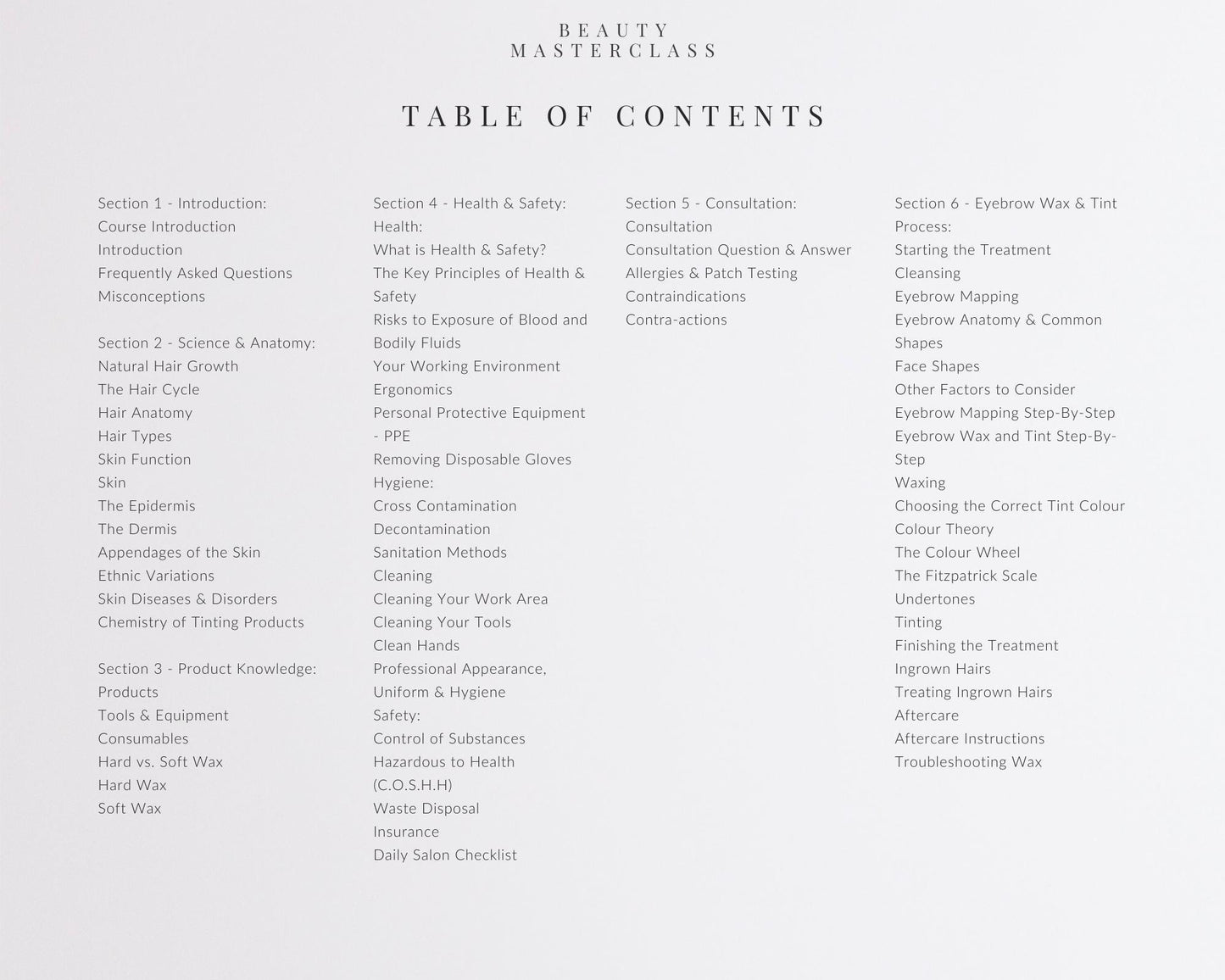 Eyebrow Wax & Tint Editable Training Bundle