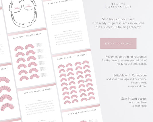 Lash Map & Fan Practice Editable Worksheets