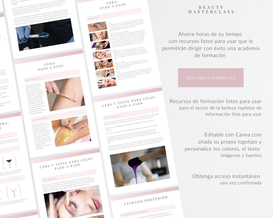 Spanish Waxing and Intimate Waxing Editable Training Manual
