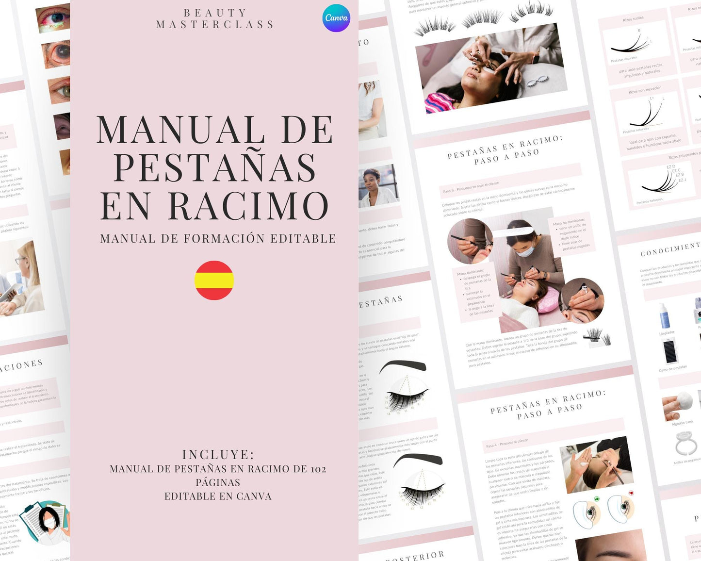 Spanish Cluster Lash Extension Editable Training Manual