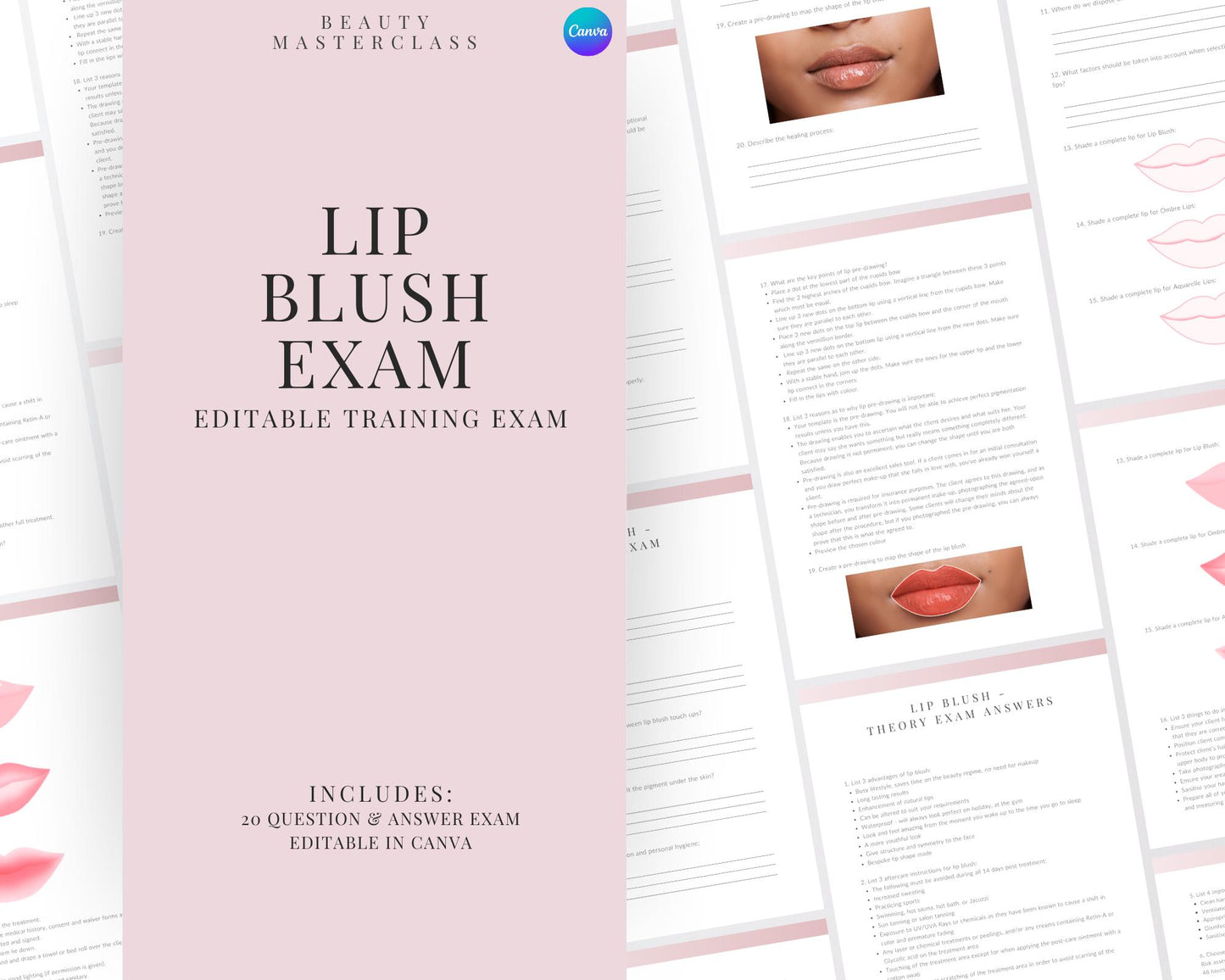 Lip Blush SPMU Editable Theory Exam