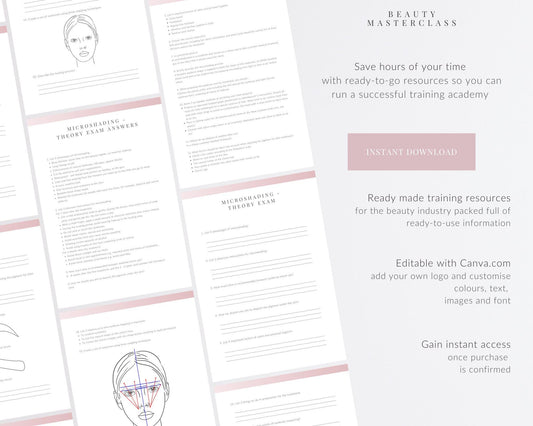 Microshading Ombre and Powder Brow SPMU Editable Theory Exam