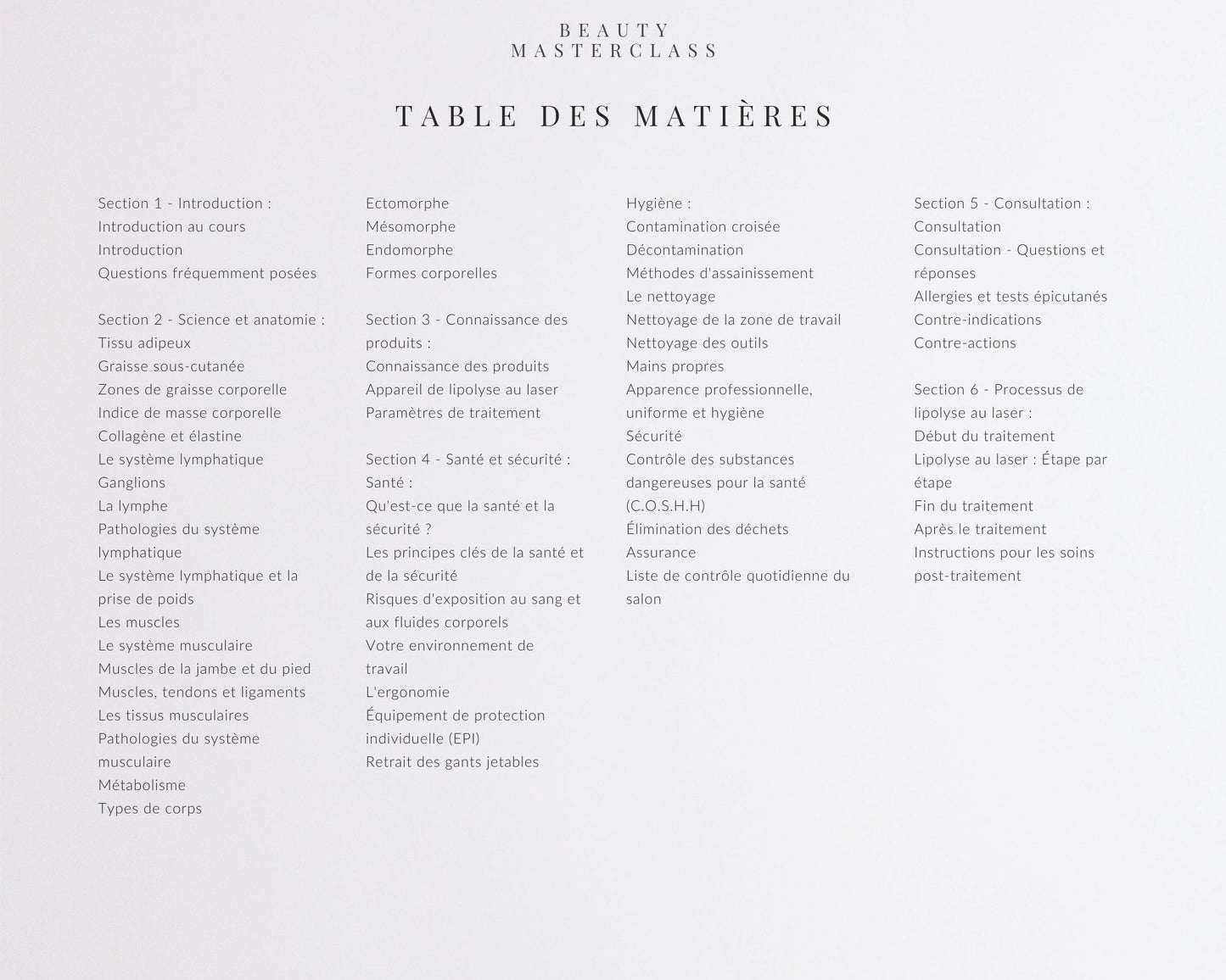 French Laser Lipolysis Editable Training Manual