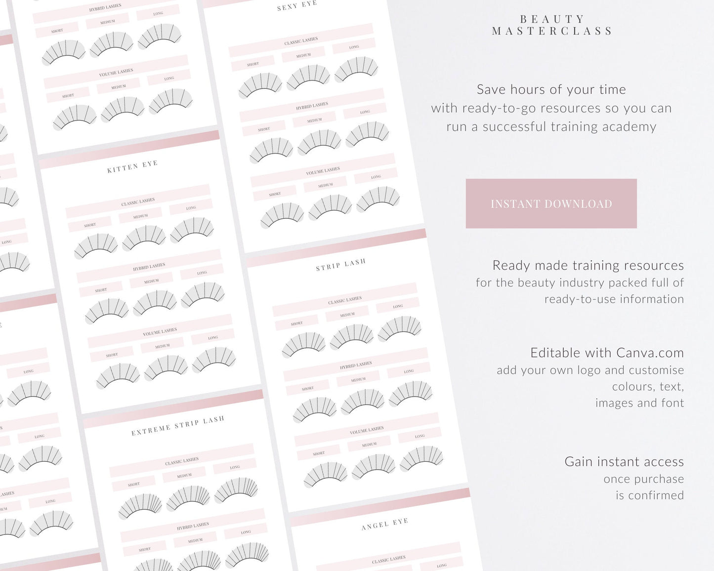 Lash Mapping Editable Worksheets