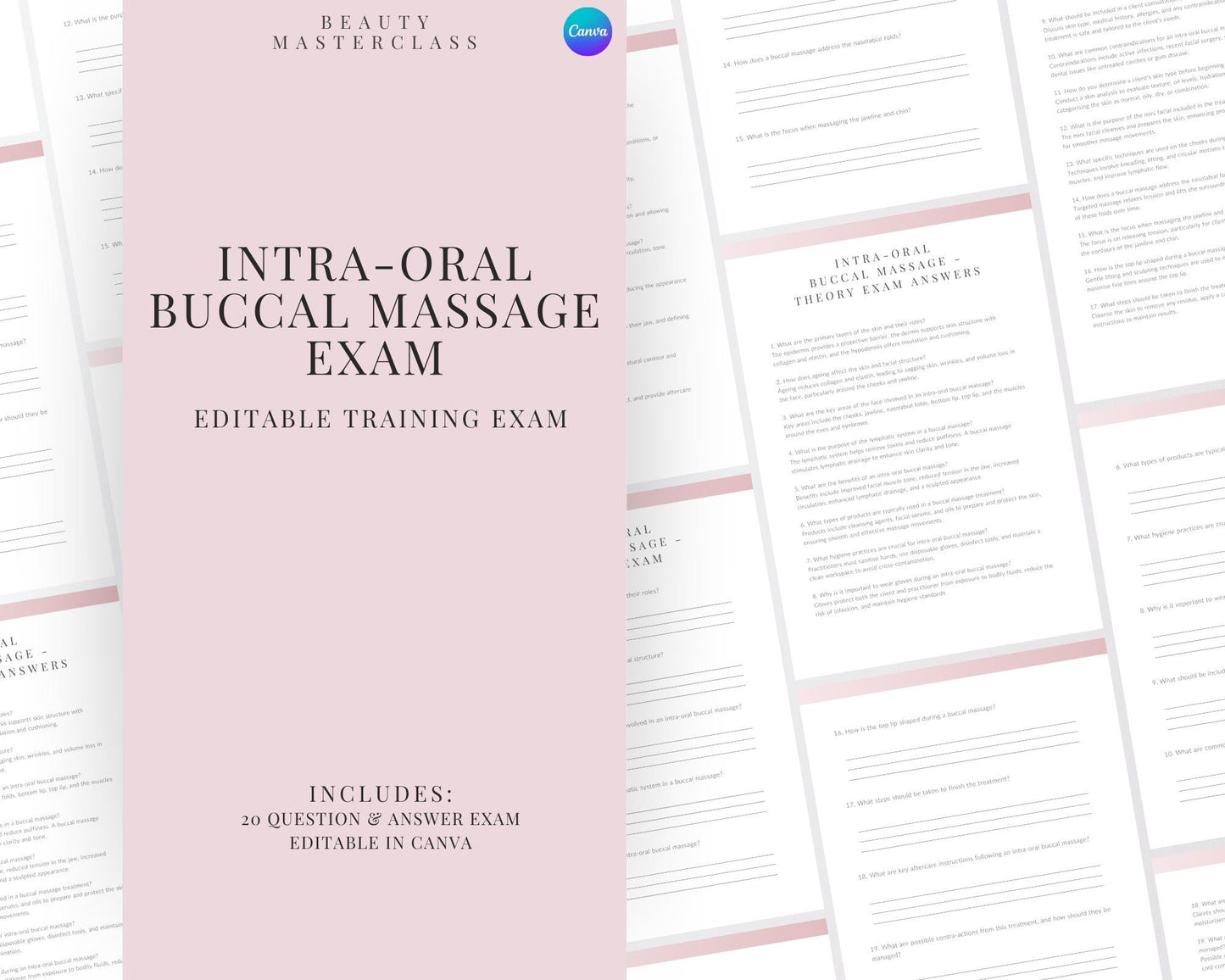 Intra-Oral Buccal Facial Massage Editable Theory Exam