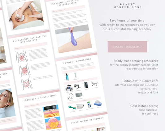 Ultrasonic Fat Cavitation Editable Training Manual for Body Contouring Therapy