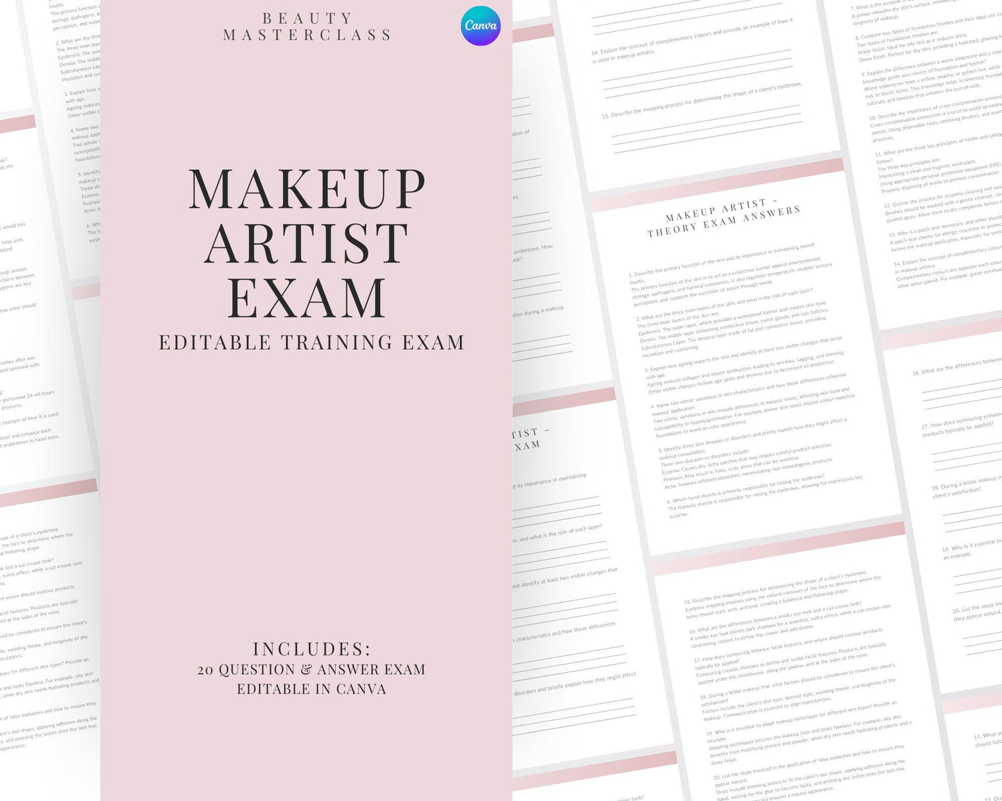 Makeup Artist Editable Theory Exam