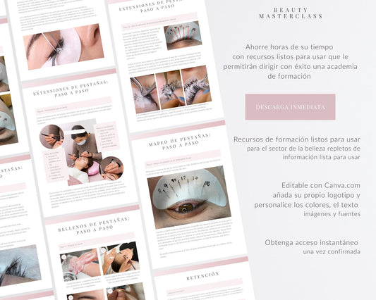 Spanish Classic Lash Extension Editable Training Manual