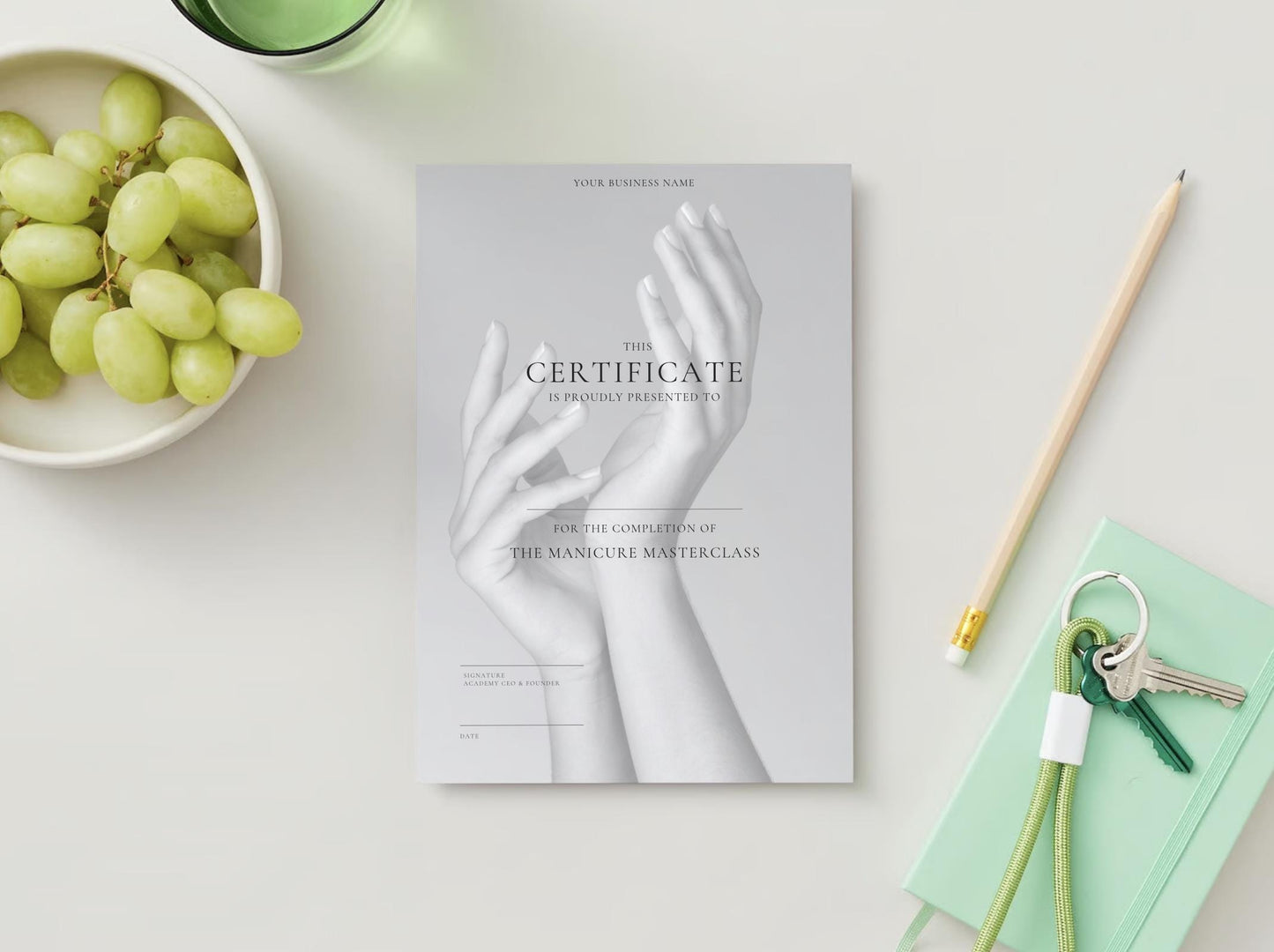 Editable Beauty Course Certificate | Canva Template