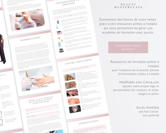 French Dip Powder Nails Editable Training Manual