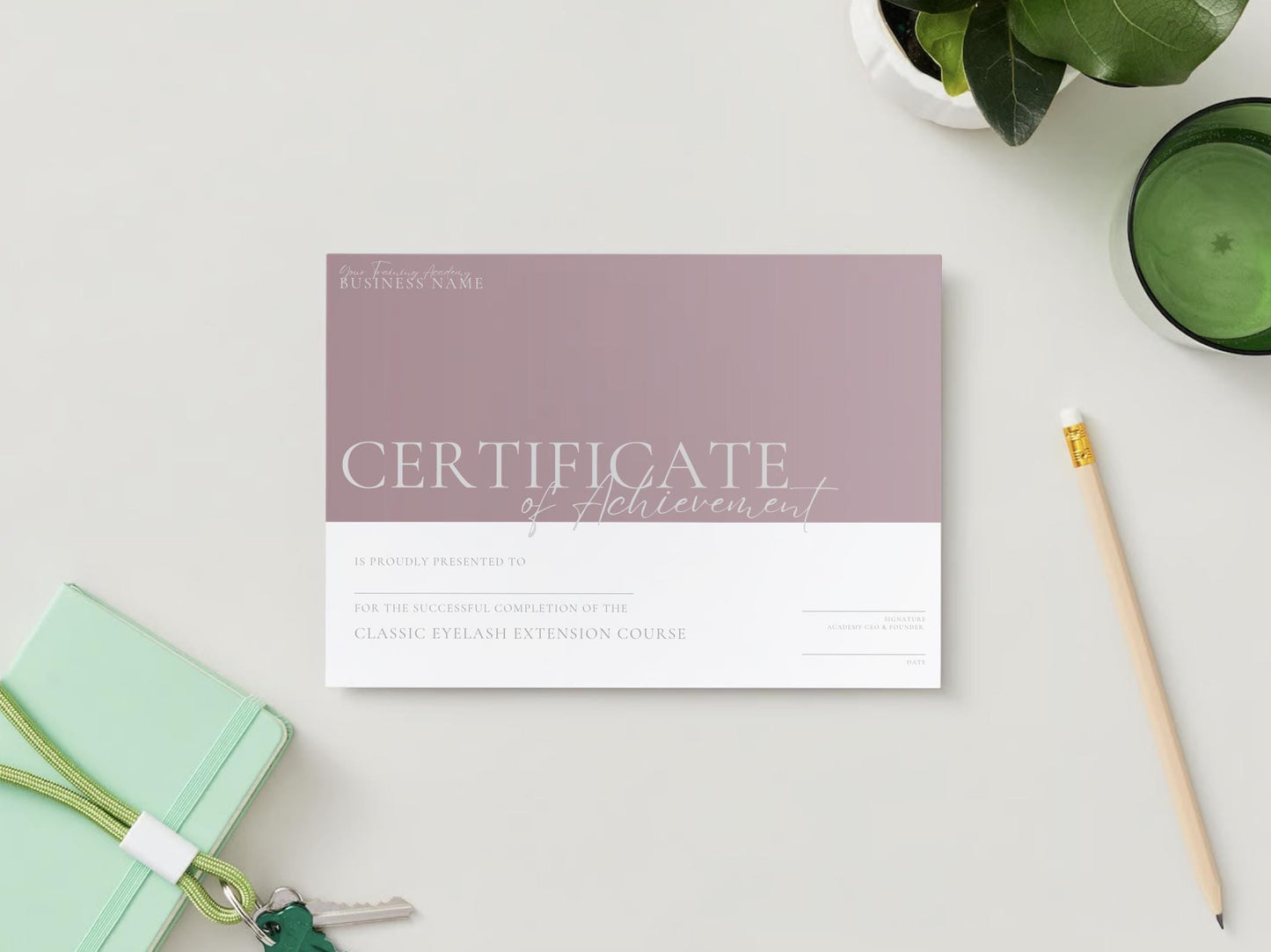 Editable Beauty Course Certificate | Canva Template