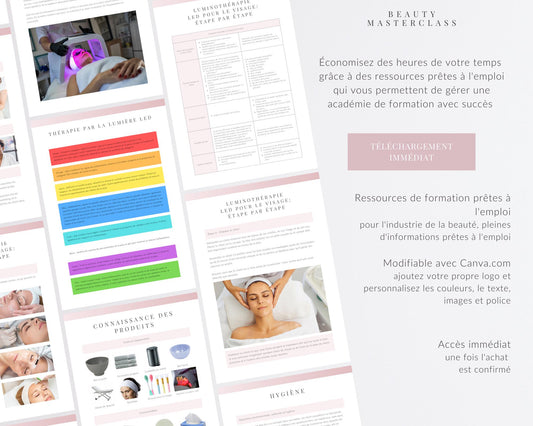 French LED Light Therapy Facial Editable Training Manual