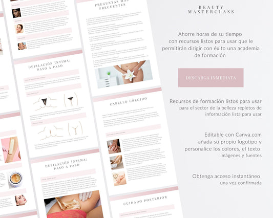 Spanish Intimate Waxing Editable Training Manual