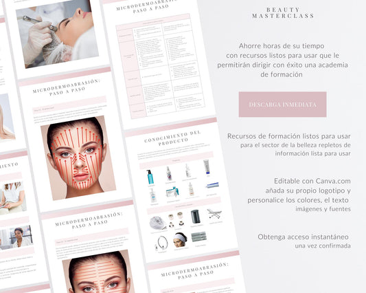 Spanish Microdermabrasion Facial Editable Training Manual