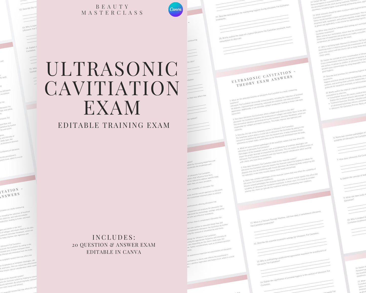 Ultrasonic Cavitation Body Contouring Editable Theory Exam