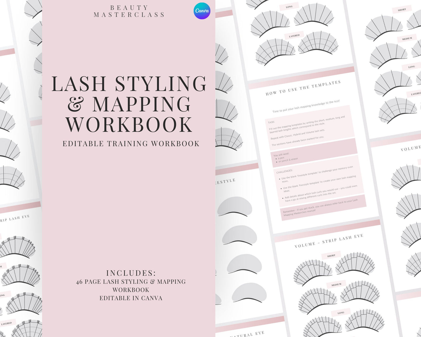 Lash Styling & Mapping Editable Worksheets