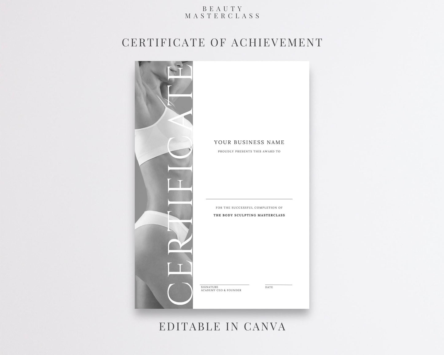 Editable Beauty Course Certificate | Canva Template