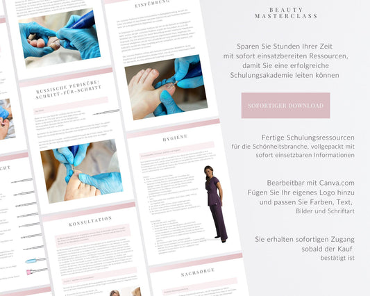 German Russian Pedicure Editable Training Manual