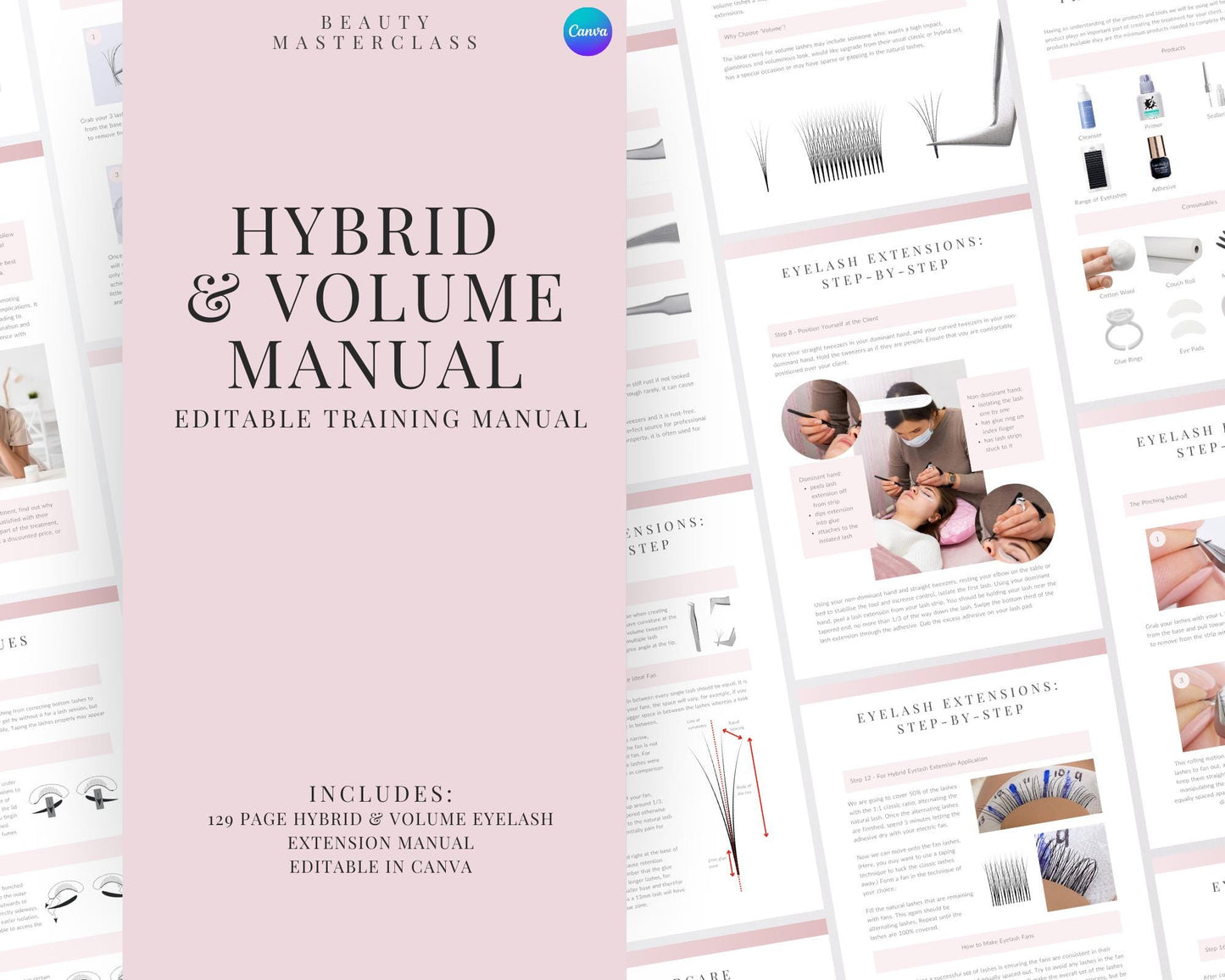 Hybrid and Volume Lash Extension Editable Training Manual