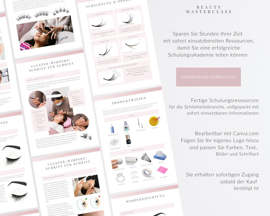 German Cluster Lash Extension Editable Training Manual