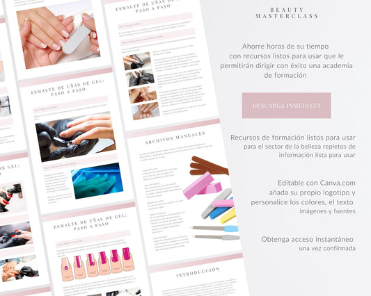 Spanish Gel Nail Polish Editable Training Manual