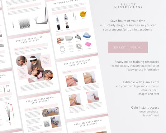 Hybrid and Volume Lash Extension Editable Training Manual