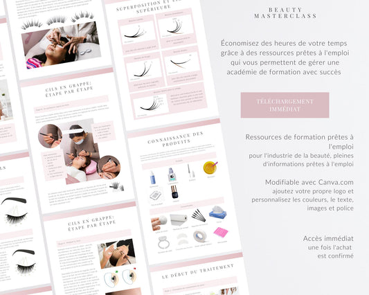 French Cluster Lash Extension Editable Training Manual