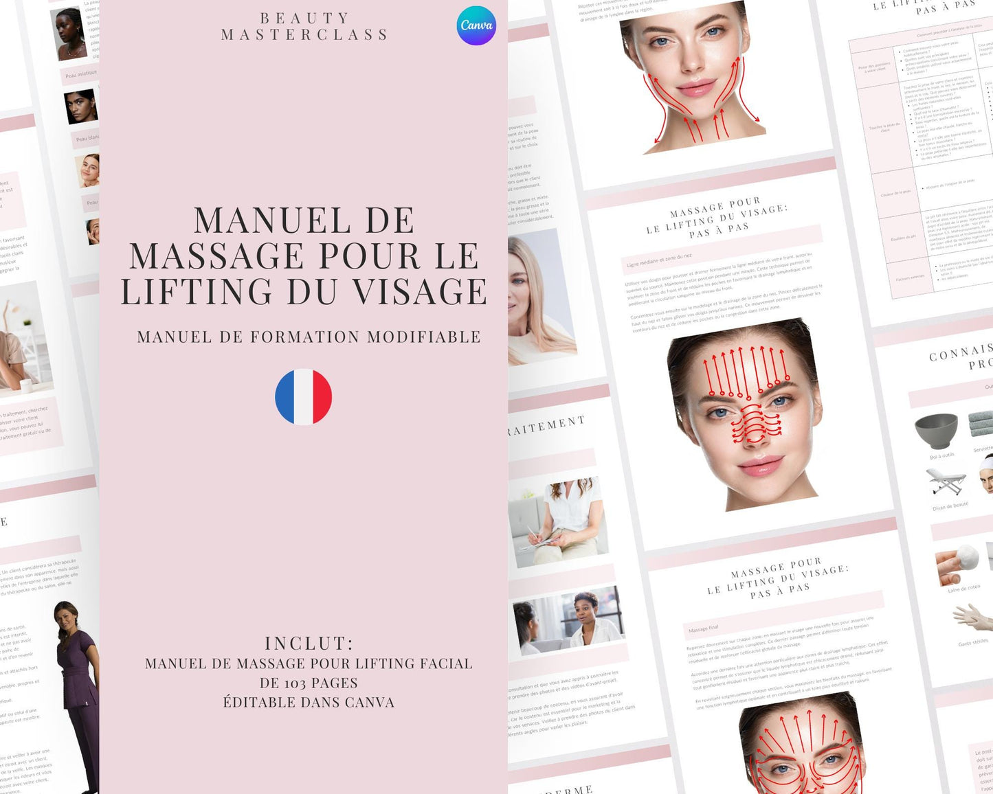 French Face Lift Massage Editable Training Manual