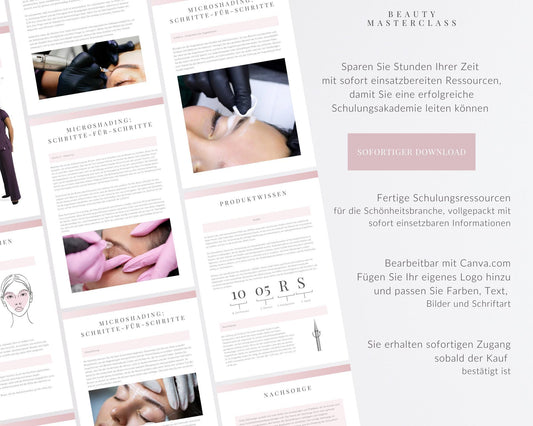 German Ombre & Powder Brows Microshading Editable Training Manual