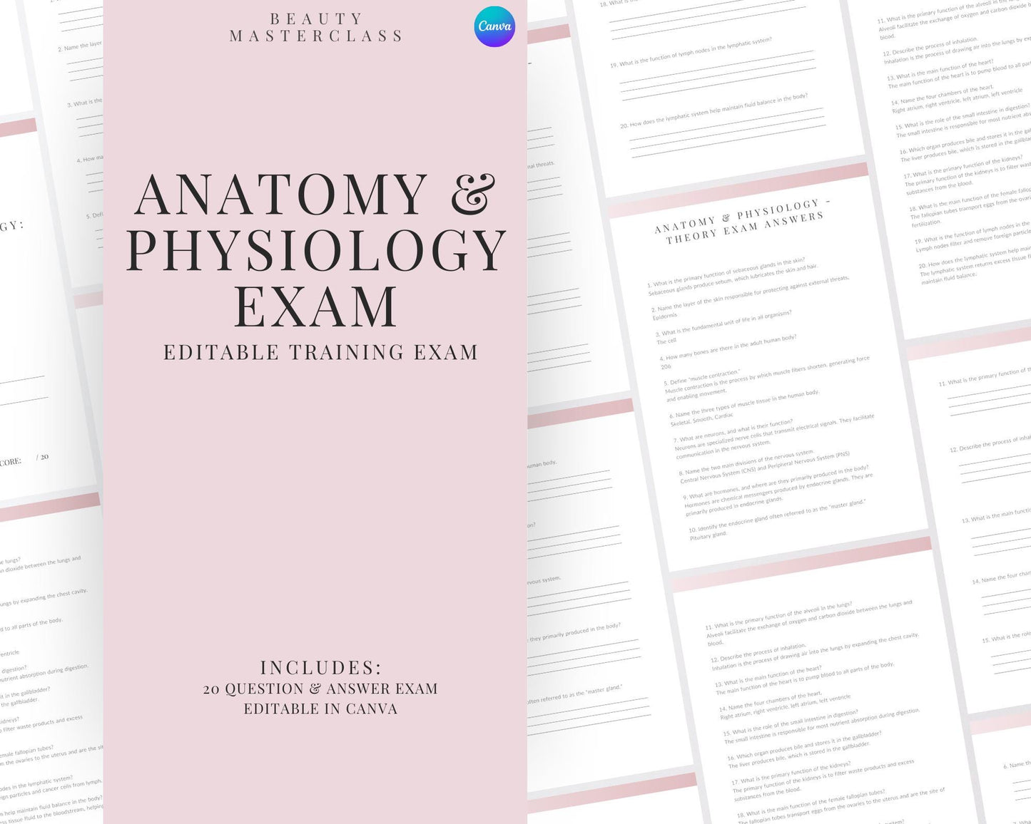Anatomy & Physiology Editable Theory Exam