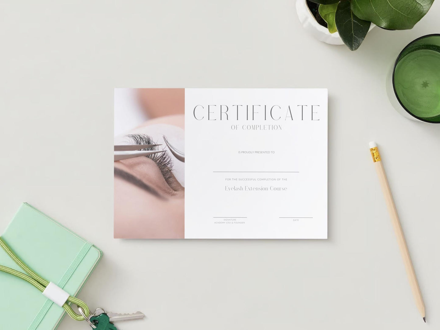 Editable Beauty Course Certificate | Canva Template
