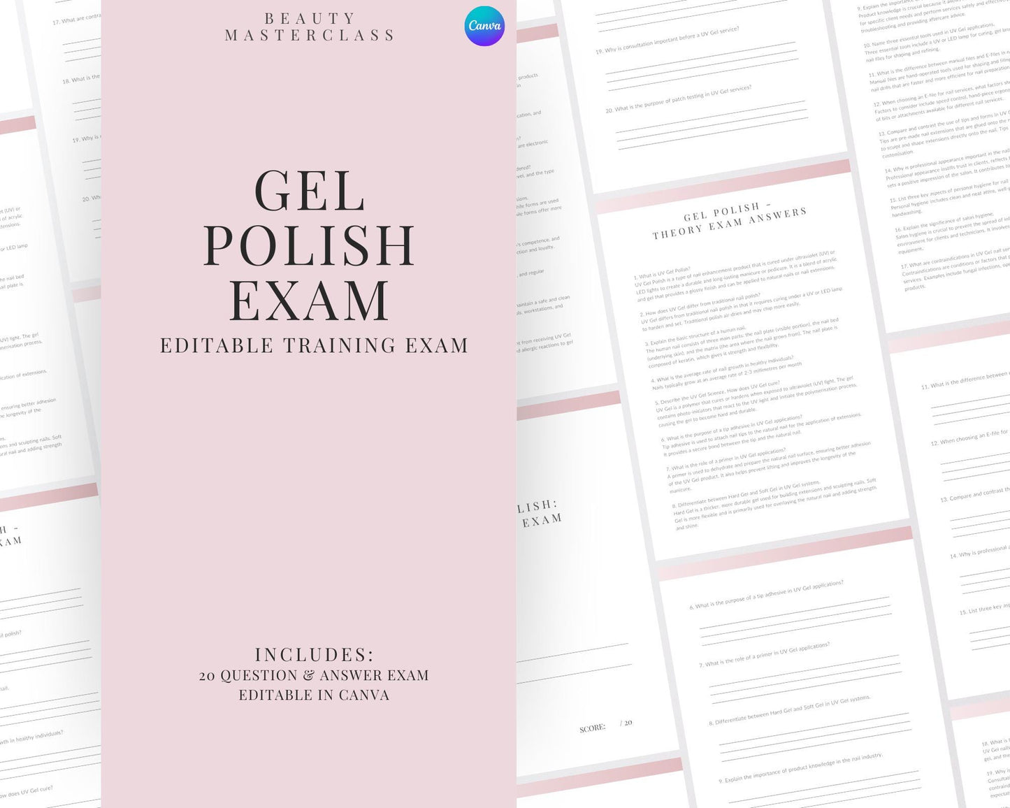 Gel Nail Polish Editable Theory Exam