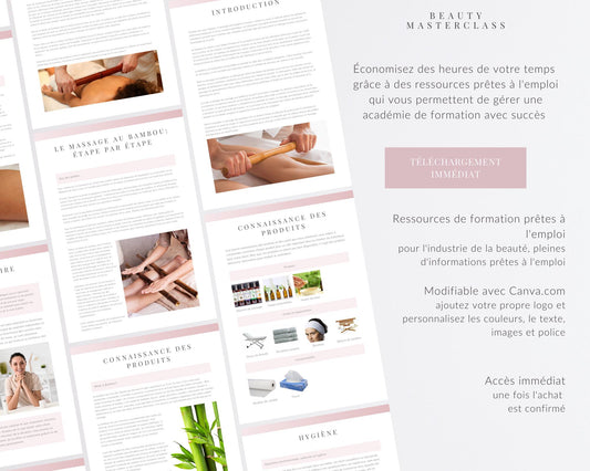 French Bamboo Massage Editable Training Manual