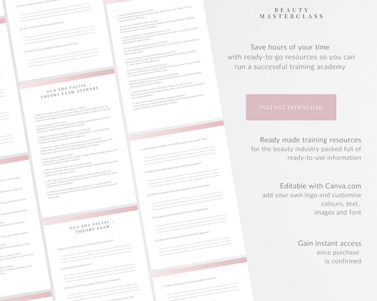 Gua Sha Facial Editable Theory Exam